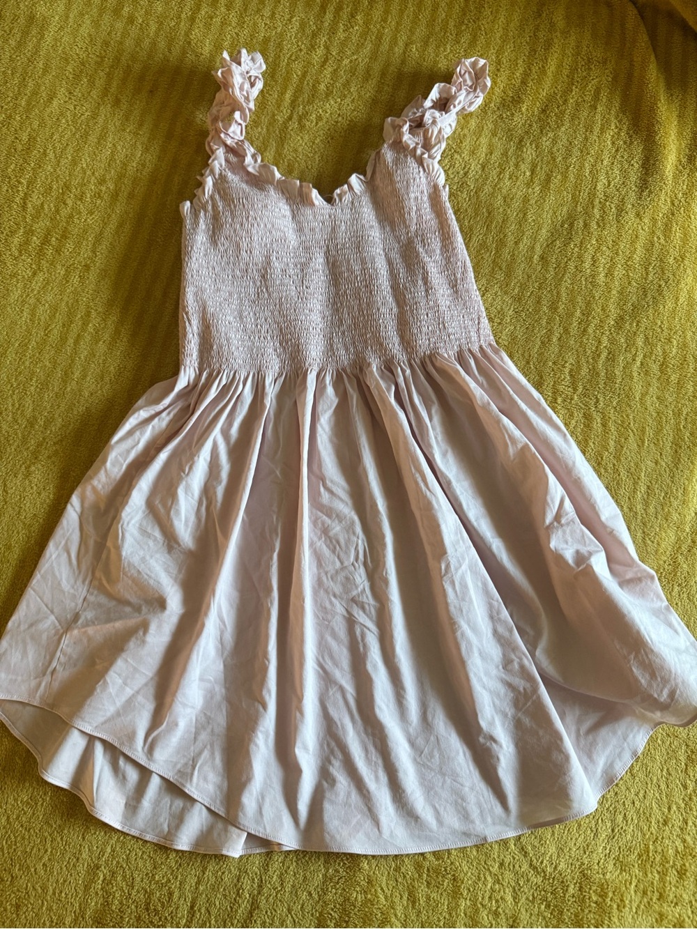SKIMS Pale Pink Ruffle-Strap Button-Front Mini Dress - Picture 3 of 4
